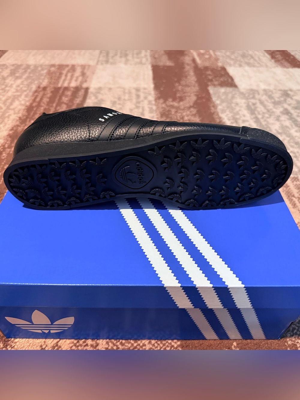 adidas Samoa Men's Black Leather Sneakers - Picture 5 of 9